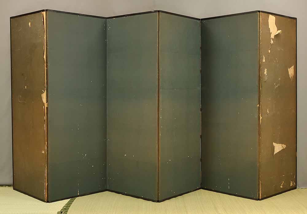 Uryu Gold Leaf 'Flowers and Bird' Six Panels Folding Screens Byobu Room Dividers - 17