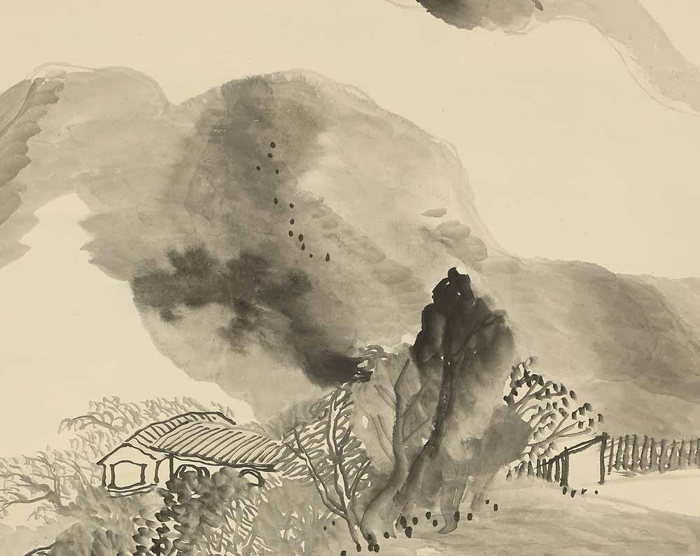 Takamori Saigan (1847-1917) Japanese hanging scroll / Suiboku Ink Sansui Landscapes with Box - 7