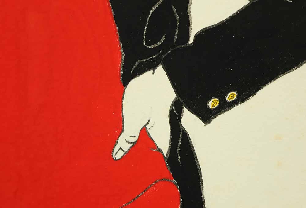 Mishima Go (1924-1988) Original Drawing - Young Man Striking Pose - 6