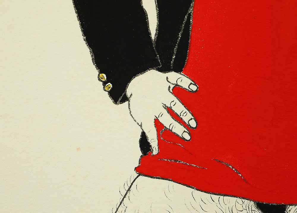 Mishima Go (1924-1988) Original Drawing - Young Man Striking Pose - 8