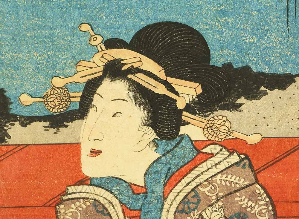 Utagawa Kunisada (1786-1865) Japanese two of three Original Ukiyo-e woodblock prints (2) - 5