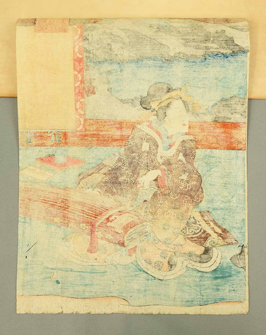 Utagawa Kunisada (1786-1865) Japanese two of three Original Ukiyo-e woodblock prints (2) - 8
