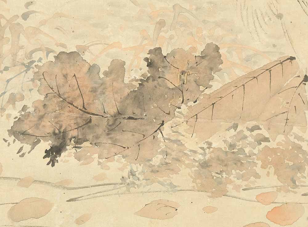 Takahashi Sohei (1802-1833) Japanese hanging scroll / Lotus and Heron in Water with Box - 16
