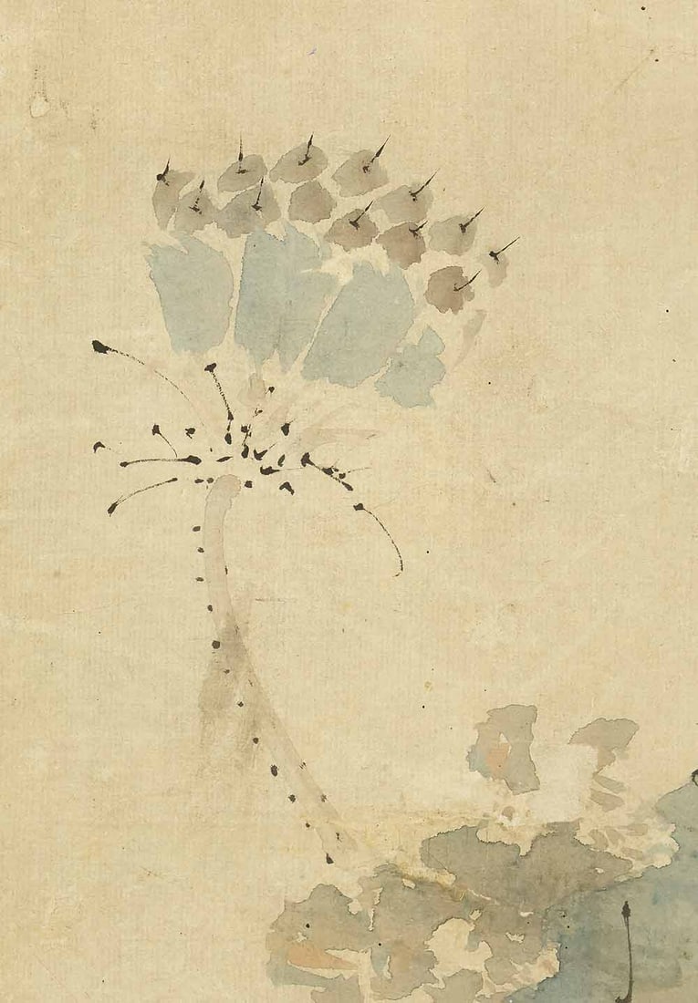 Takahashi Sohei (1802-1833) Japanese hanging scroll / Lotus and Heron in Water with Box - 8