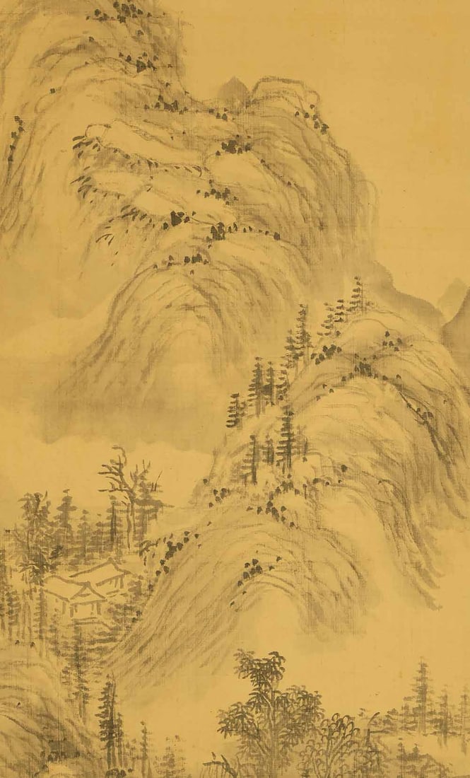 Kinoshita Itsuun (1800-1866) Japanese hanging scroll / Sansui Mountain Landscapes with Appraised Box - 8