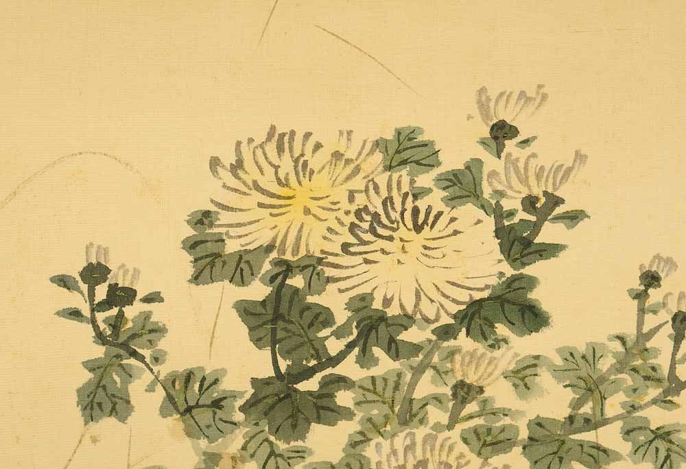 Okutani Shuseki (1871-1936) Japanese hanging scroll / Rising Sun and Chrysanthemum with Box - 7
