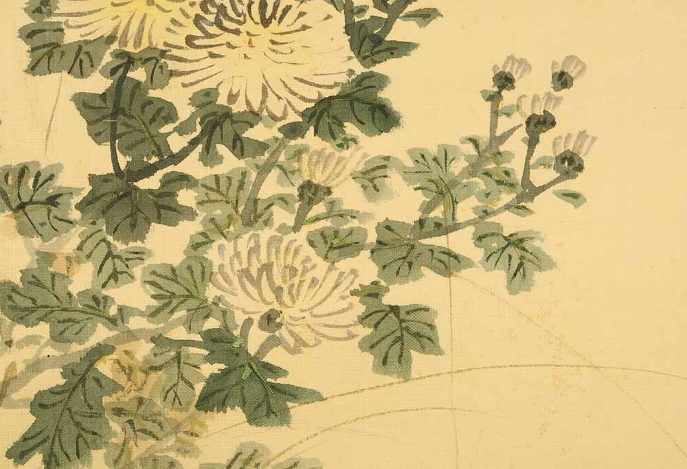 Okutani Shuseki (1871-1936) Japanese hanging scroll / Rising Sun and Chrysanthemum with Box - 8