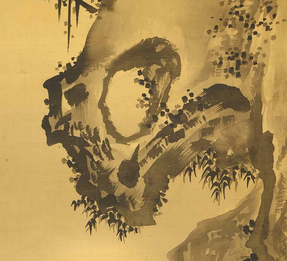 Kano Shosenin Tadanobu (1823-1879) Japanese hanging scroll / Waterfall and Pine Tree with Box - 7