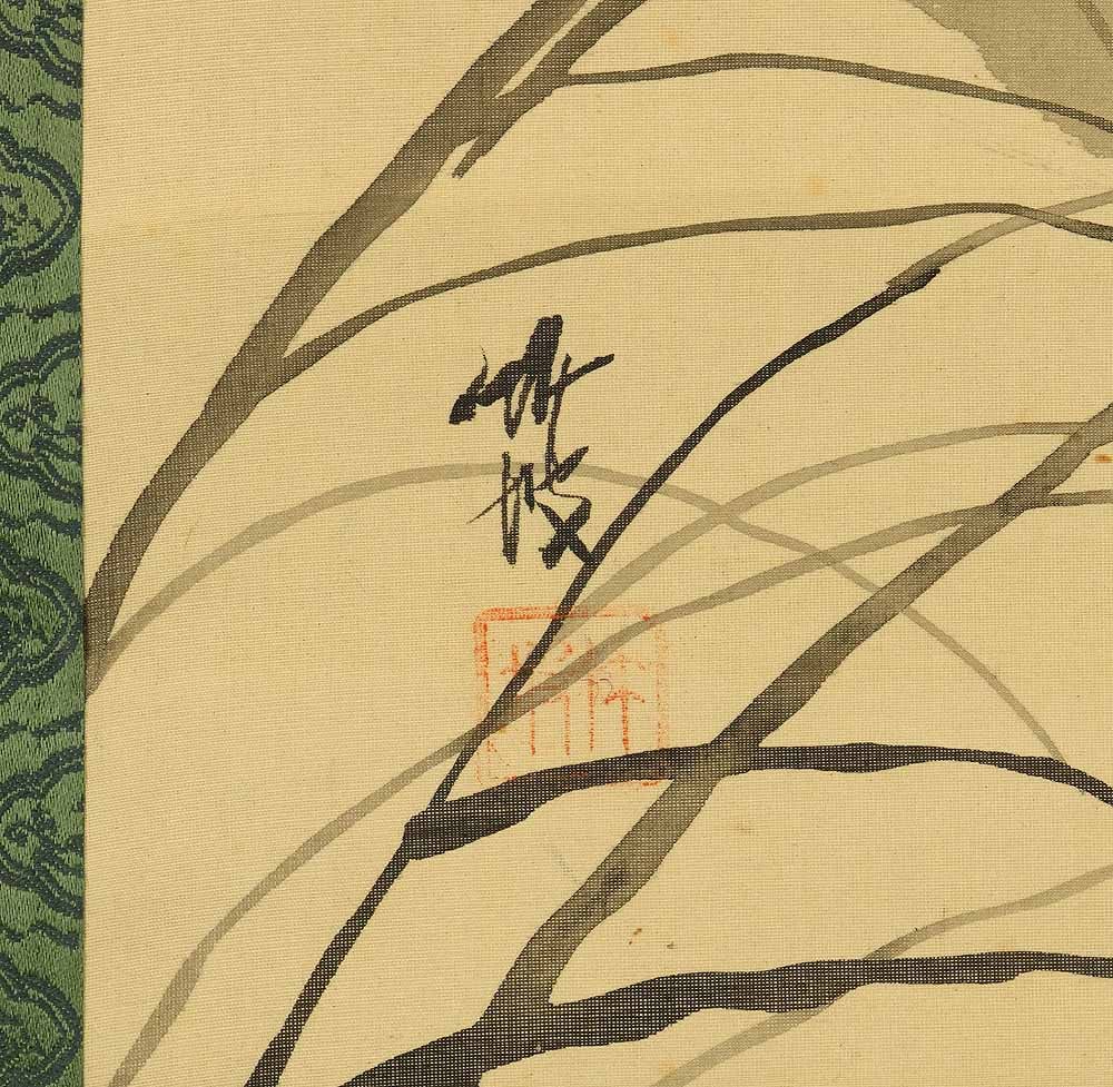 Otake Chikuha (1878-1936) Japanese hanging scroll / Raccoon Dog under Moon with Appraised Box - 10