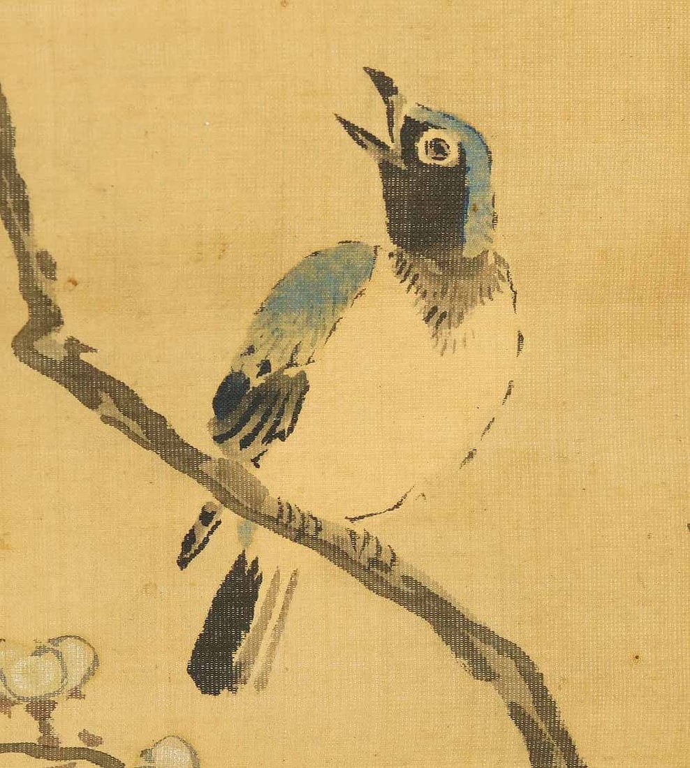 Attributed to Kano Eisenin Michinobu (1730-1790) Japanese Paired hanging scrolls / Flowers and Birds - 6