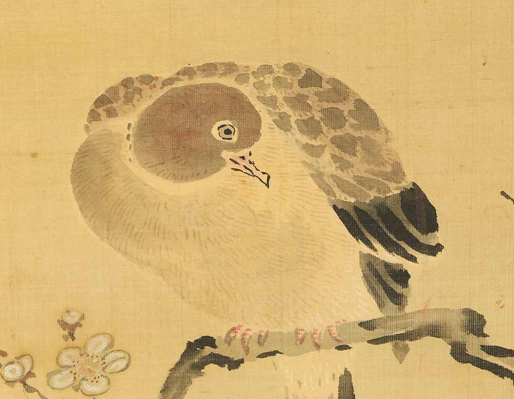 Attributed to Kano Eisenin Michinobu (1730-1790) Japanese Paired hanging scrolls / Flowers and Birds - 7