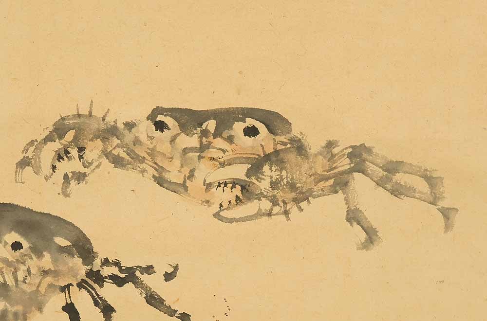 Kono Bairei (1844-1895) Japanese hanging scroll / Seven Crabs with Box - 6