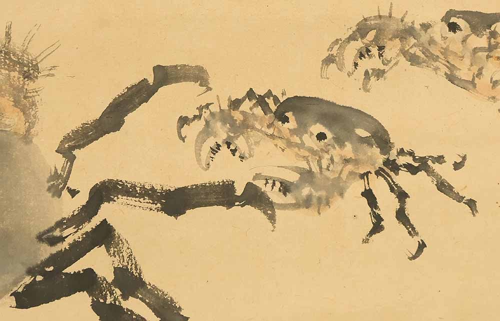 Kono Bairei (1844-1895) Japanese hanging scroll / Seven Crabs with Box - 7