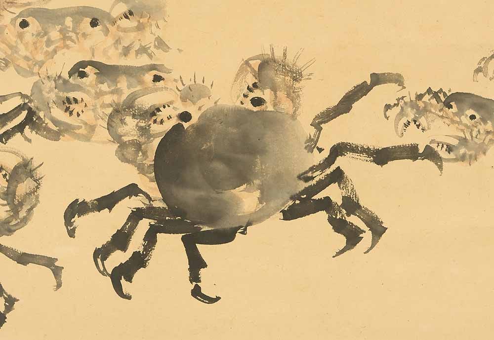 Kono Bairei (1844-1895) Japanese hanging scroll / Seven Crabs with Box - 8
