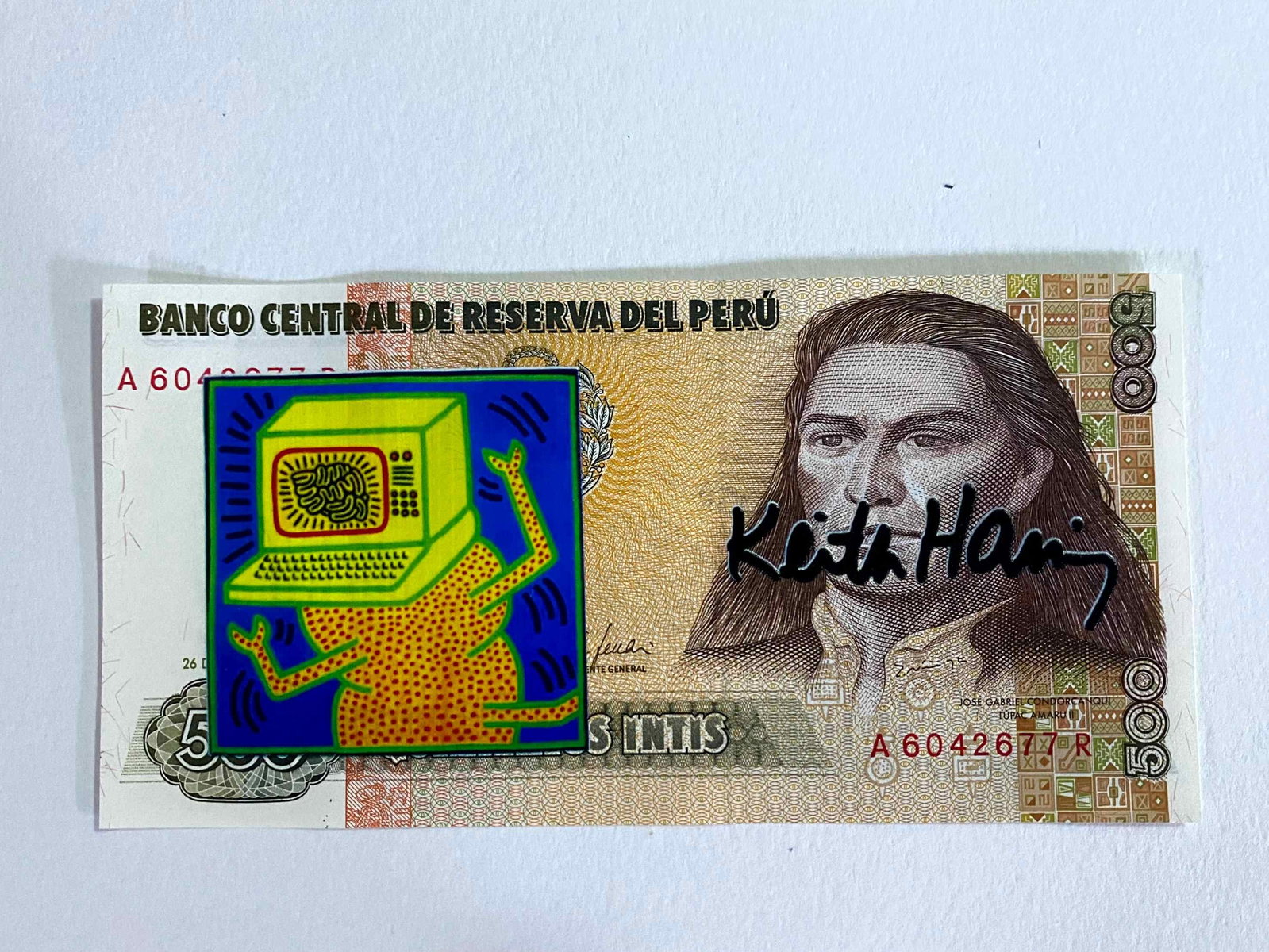 Keith Haring ( AFTER) silkscreen on banknotes (1 of 3)