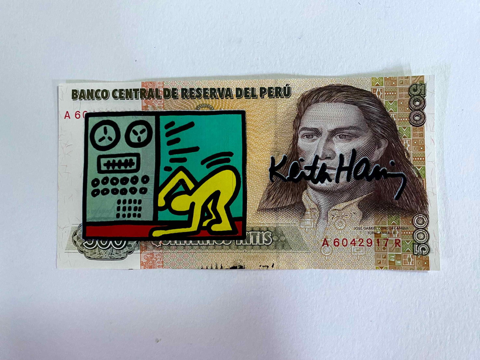 Keith Haring ( AFTER) silkscreen on banknotes (1 of 3)