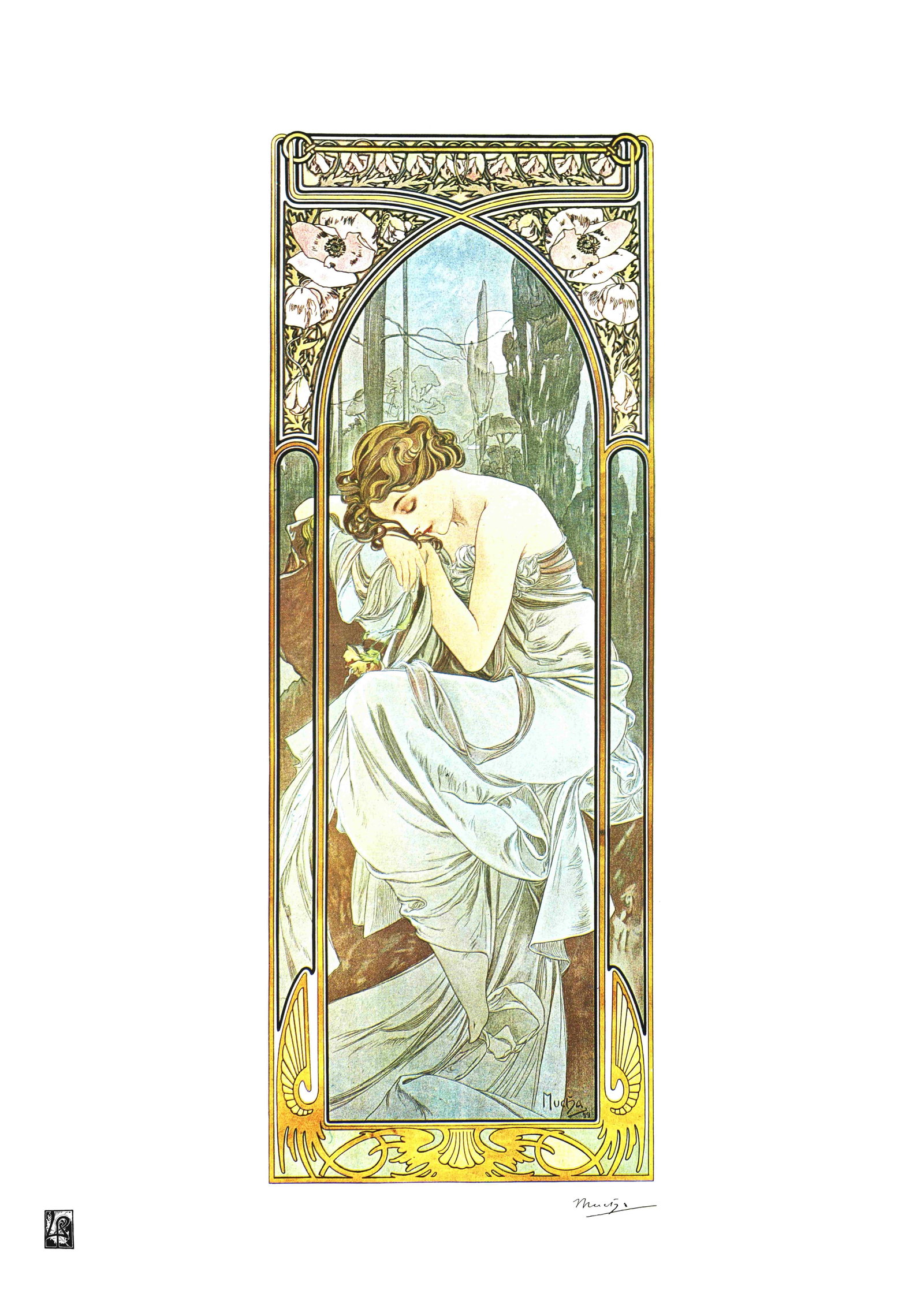 Alphonse Mucha "AFTER" Lithograph Art Poster: Alphonse Mucha "AFTER" Lithograph Art Poster. Dimensions: 50 x 65 cm. The work may date between 2000 and 2016.. The work is being sold as a tribute to the master's work.. All copyrights are the proper
