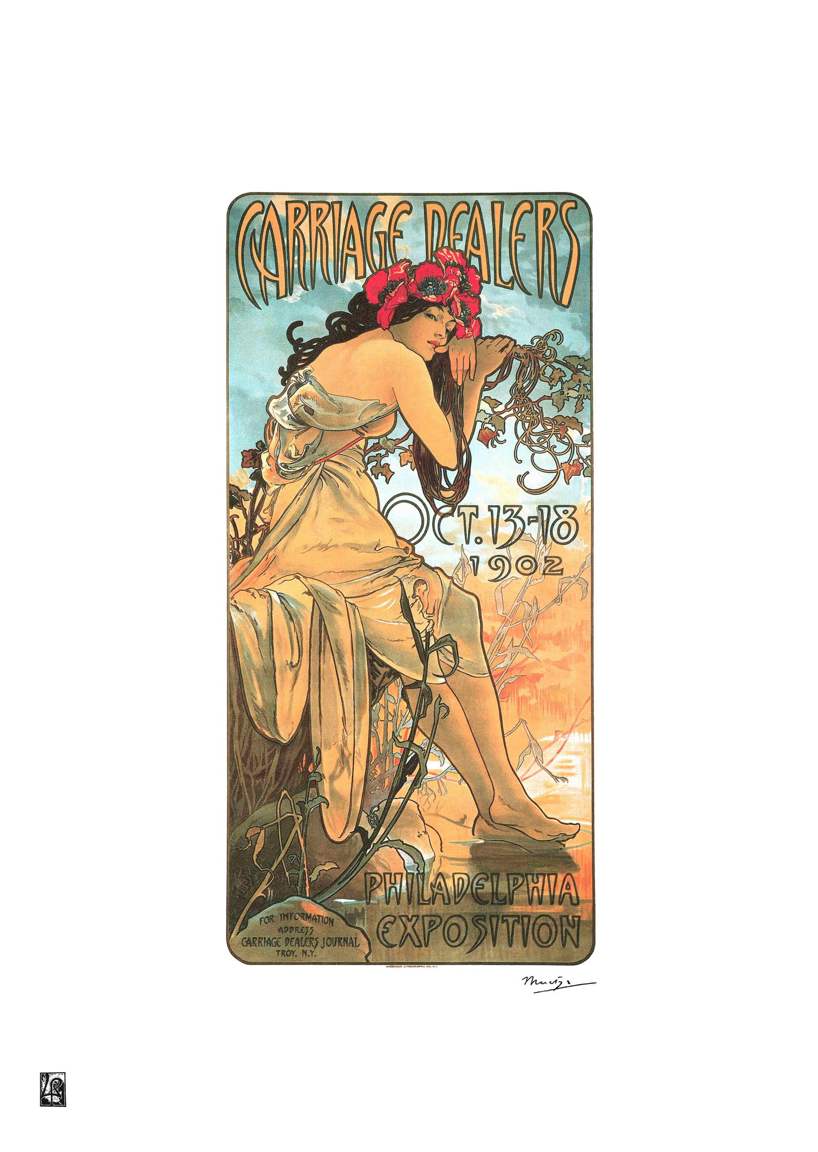 Alphonse Mucha "AFTER" Lithograph Art Poster: Alphonse Mucha "AFTER" Lithograph Art Poster. Dimensions: 50 x 65 cm. The work may date between 2000 and 2016.. The work is being sold as a tribute to the master's work.. All copyrights are the proper