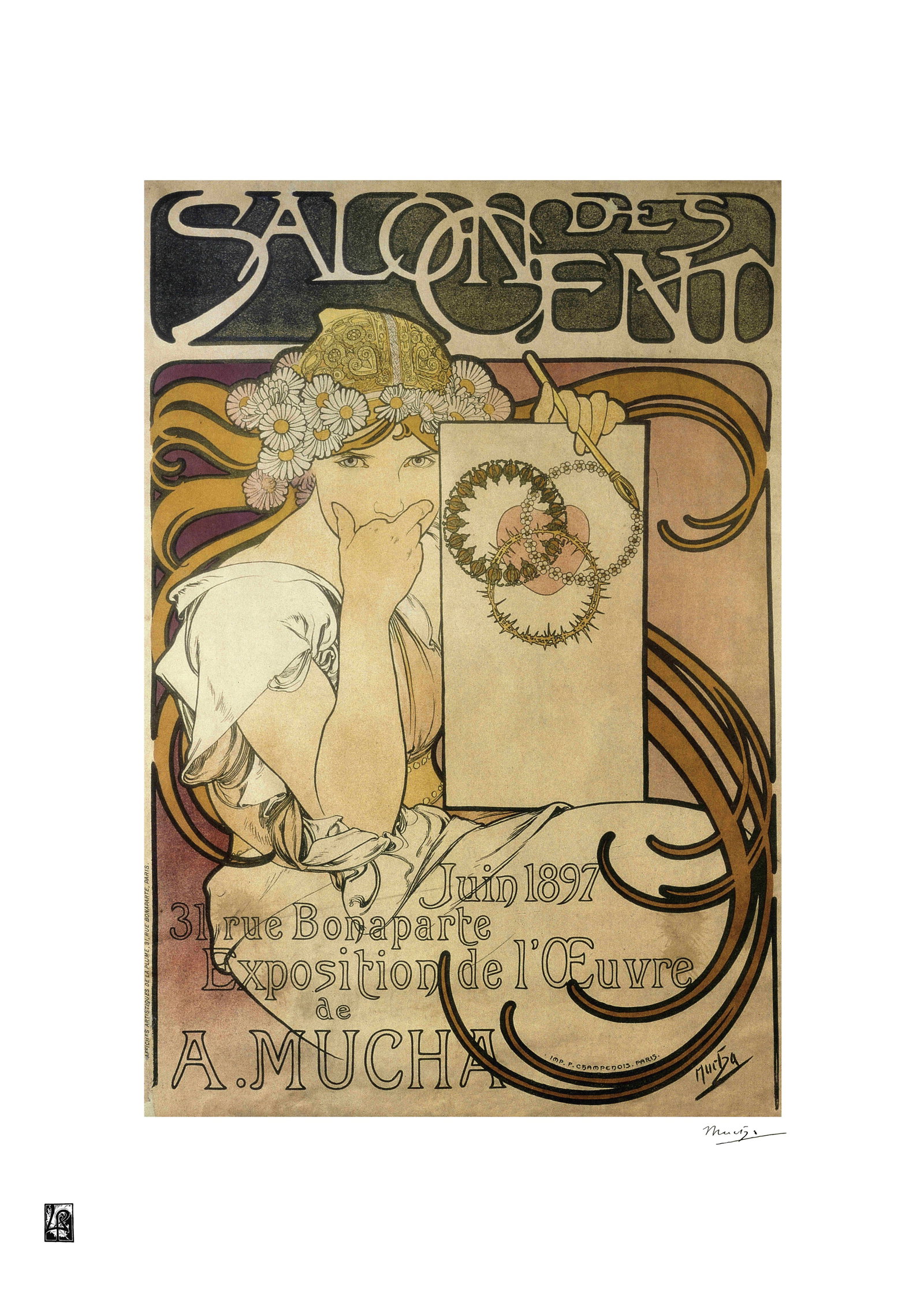 Alphonse Mucha "AFTER" Lithograph Art Poster: Alphonse Mucha "AFTER" Lithograph Art Poster. Dimensions: 50 x 65 cm. The work may date between 2000 and 2016.. The work is being sold as a tribute to the master's work.. All copyrights are the proper