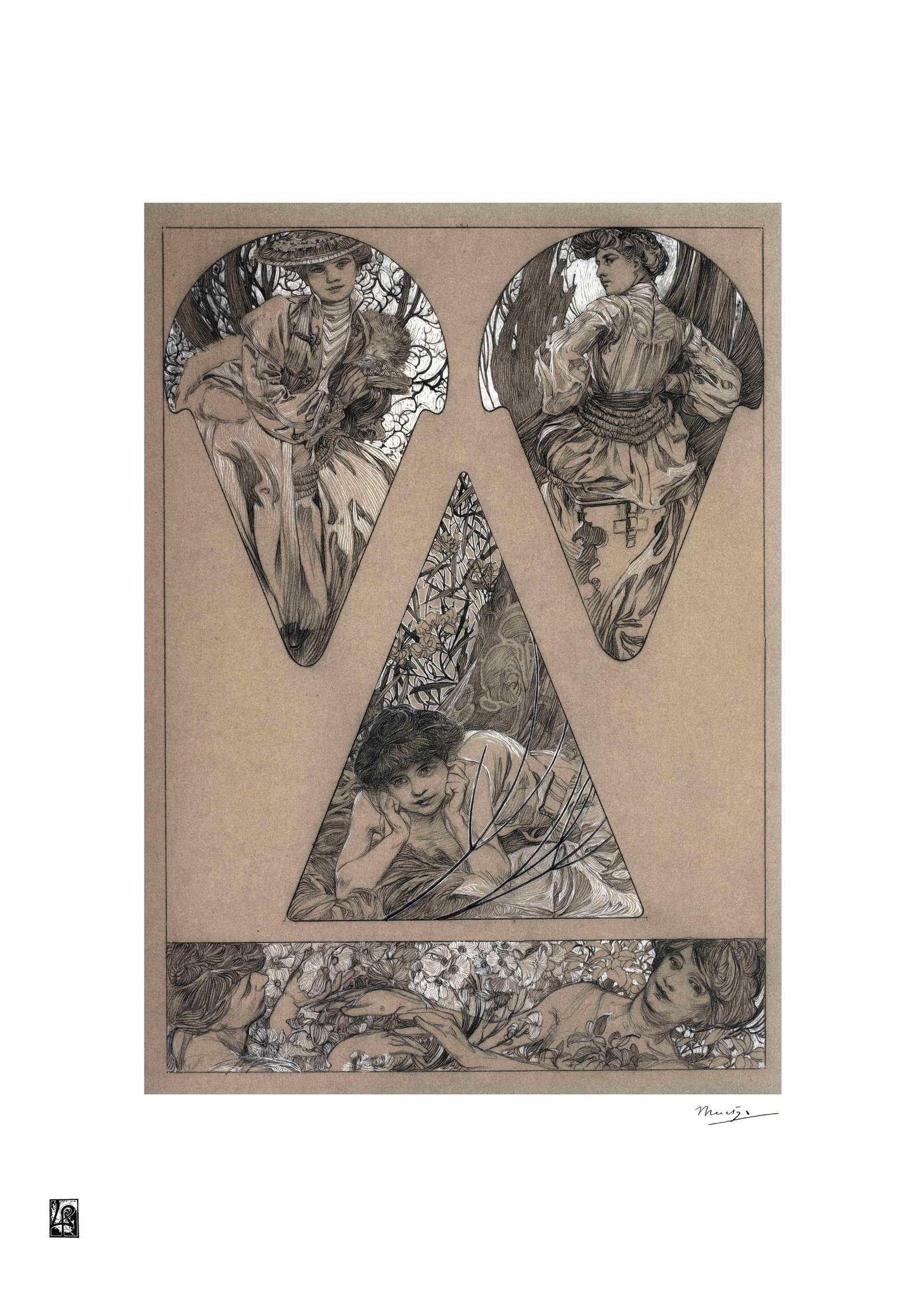 Alphonse Mucha "AFTER" Lithograph Art Poster: Alphonse Mucha "AFTER" Lithograph Art Poster. Dimensions: 50 x 65 cm. The work may date between 2000 and 2016.. The work is being sold as a tribute to the master's work.. All copyrights are the proper