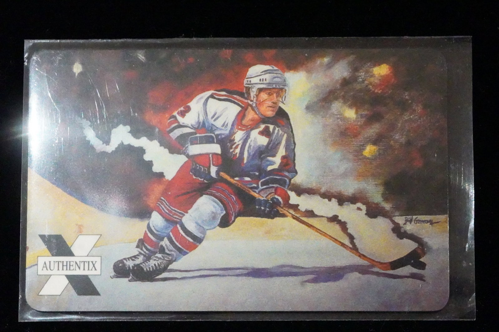 1994 AUTHENTIX HOCKEY PLAYER ART PHONE CARD WORLDCONNECT COLLECTIBLE (1 of 3)