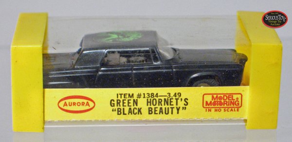1967 Aurora "Green Hornet's Black Beauty" Slot Car: Green Hornet's Black Beauty Slot Car #1384, 1967, Aurora, 2.75", complete & NM in NM box w/ original insert & foam (disintegrating).