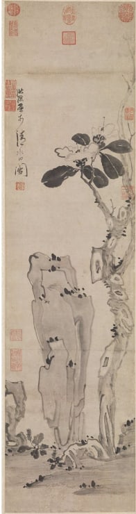 Chinese Antiques Art Tall Rock and Camellia: Chinese Antiques Art Asian Antiques Porcelain Bronze Jade Painting Scroll Gold Chinese Ming Dynasty Furniture