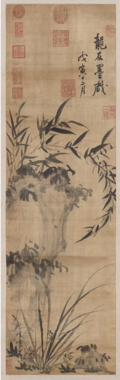 Chinese Antiques Art Painting Scroll Orchids and Bamboo: Chinese Antiques Art Asian Antiques Porcelain Bronze Jade Painting Scroll Gold Chinese Ming Dynasty Furniture