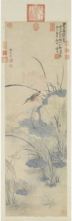 Chinese Antiques Art Painting Scroll Fragrance Wafting over the Water: Chinese Antiques Art Asian Antiques Porcelain Bronze Jade Painting Scroll Gold Chinese Ming Dynasty Furniture