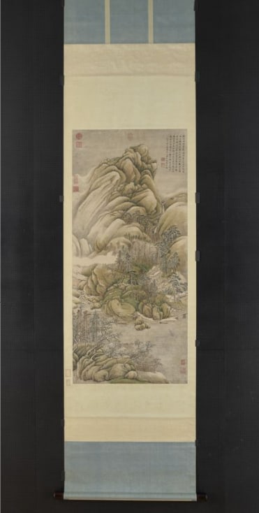 Chinese Antiques Art Painting Scroll Imitating Wang Wei’s “Rivers and Mountains after Snow”: Chinese Antiques Art Asian Antiques Porcelain Bronze Jade Painting Scroll Gold Chinese Ming Dynasty Furniture
