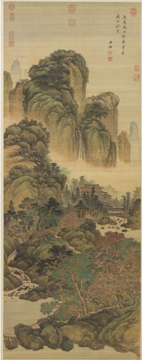 Chinese Antiques Art Painting Scroll Beautiful Streams and Mountains: Chinese Antiques Art Asian Antiques Porcelain Bronze Jade Painting Scroll Gold Chinese Ming Dynasty Furniture