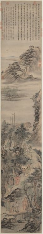 Chinese Antiques Art Painting Scroll Elegant Gathering of Famous Worthies: Chinese Antiques Art Asian Antiques Porcelain Bronze Jade Painting Scroll Gold Chinese Ming Dynasty Furniture