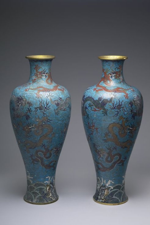 Chinese Antiques Art Cloisonné enamel vase: Chinese Antiques Art Asian Antiques Porcelain Bronze Jade Painting Scroll Gold Chinese Ming Dynasty Furniture