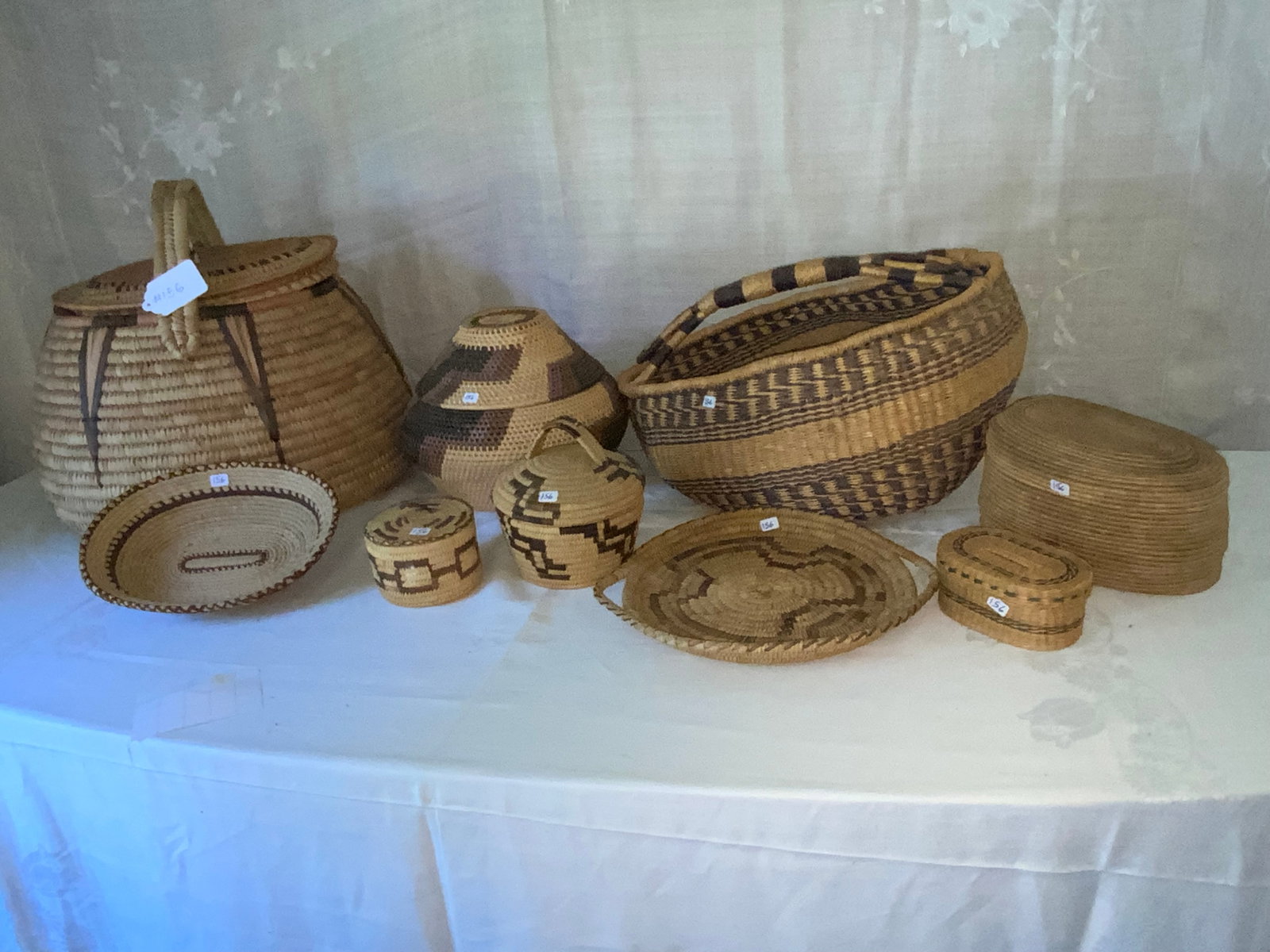 Indian-Style Sewing Items: Grouping of 9 Indian-style sewing items, mix of ages. Good condition.