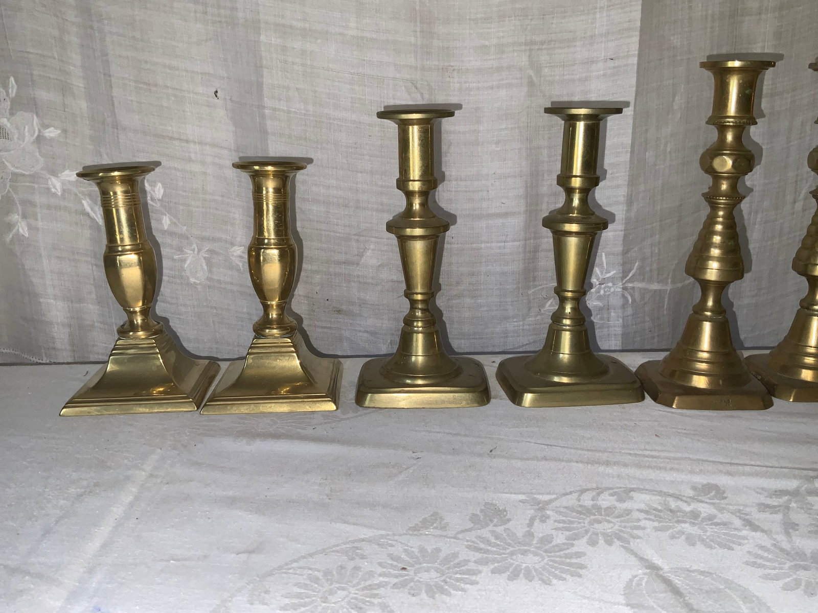 Push-Up Brass Candlesticks - 4