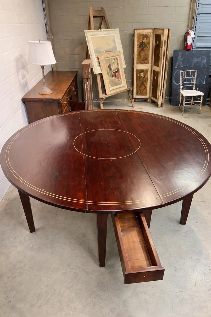 Late 19th Century Cherry Drop-Leaf Table - 2