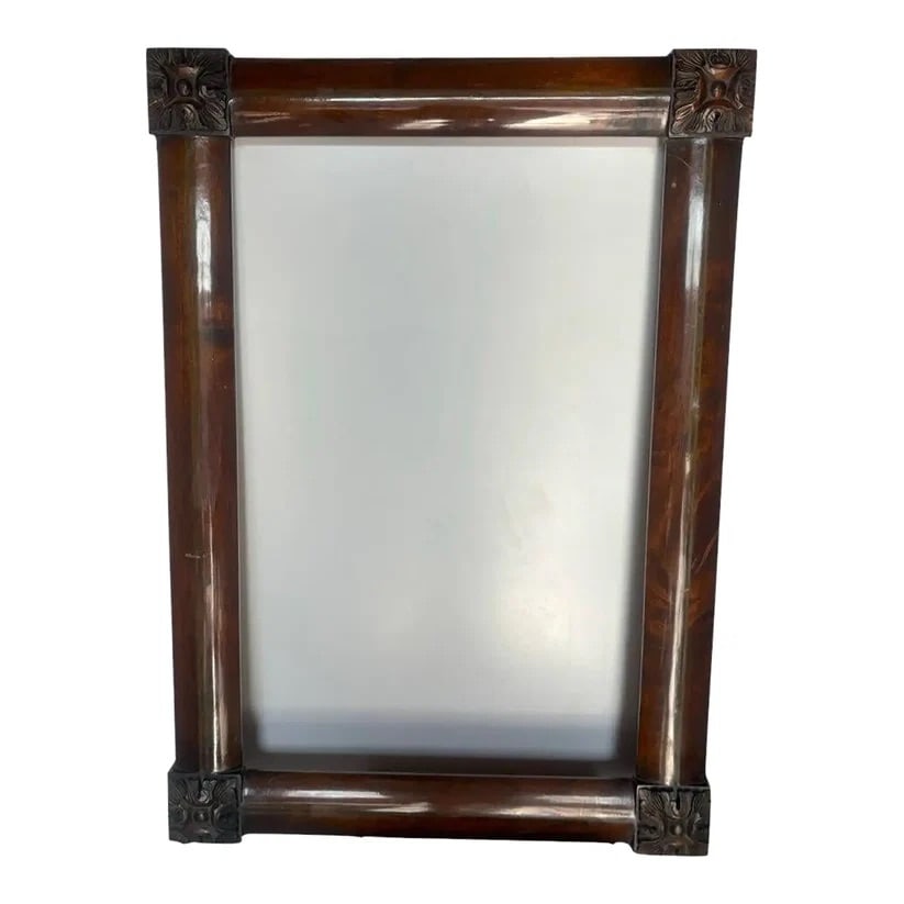 Antique Art Deco Mahogany Frame: The condition on this frame is excellent.It has two beautiful green-like streaks along the frame, per the photo.