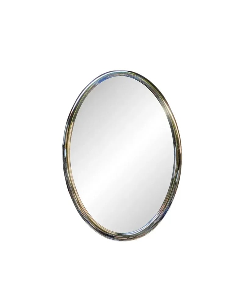 Futuristic Chrome Oval Wall Mirrors - 2