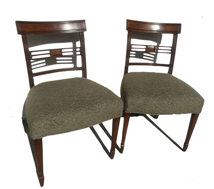 English Mahogany and Boucle Chairs (1 of 1)