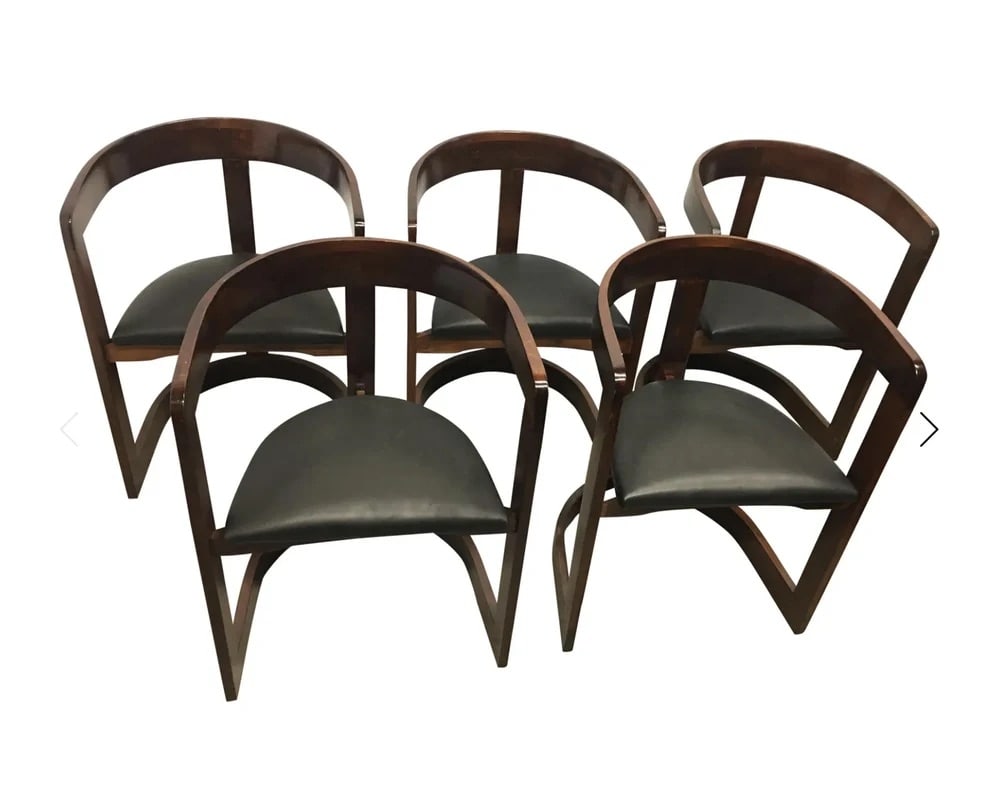 Pair of Vintage Italian Armchairs: The frames of carved Beech with shaped and carved shield backs and shaped seats on elegant carved fluted legs, all upholstered in linen with a beautiful printed design.Dimensions: 24.5?W × 21.5?D ×