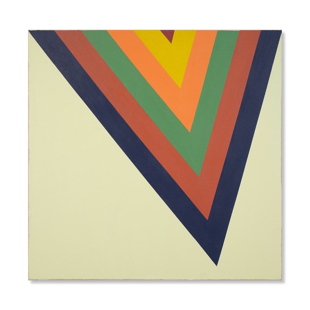 KENNETH NOLAND (1924-2010), ACRYLIC ON CANVAS: Signed (verso) Image Dimensions: 33 3/4 x 33 3/4 in (85.8 x 85.8 cm) Kenneth Noland remains one of the defining figures of postwar American abstraction and a central force within the Color Field movem