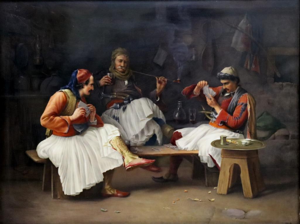 19th C. KPM German Hand-Painted Porcelain Plaque: KPM (Berlin, Germany, est. 1763) Maltz Interior Genre Scene Hand-Painted Porcelain Plaque Late 19th century Königliche Porzellan-Manufaktur Berlin (KPM) hand-painted porcelain plaque depicting th