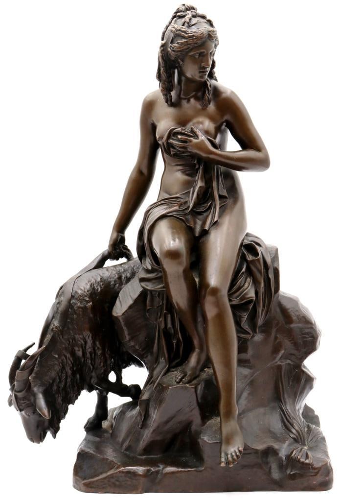 After Pierre Julien (French, 1731-1804) “Amalthea and Jupiter’s Goat” Bronze (1 of 9)