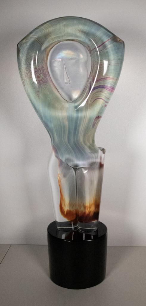 Dino Rosin (Italian, b. 1948) “Relax” Calcedonia Murano Glass Sculpture (1 of 7)
