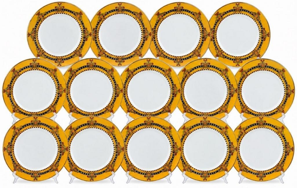 Set of 14 Versace by Rosenthal “Barocco” Porcelain Dinner Plates (1 of 4)