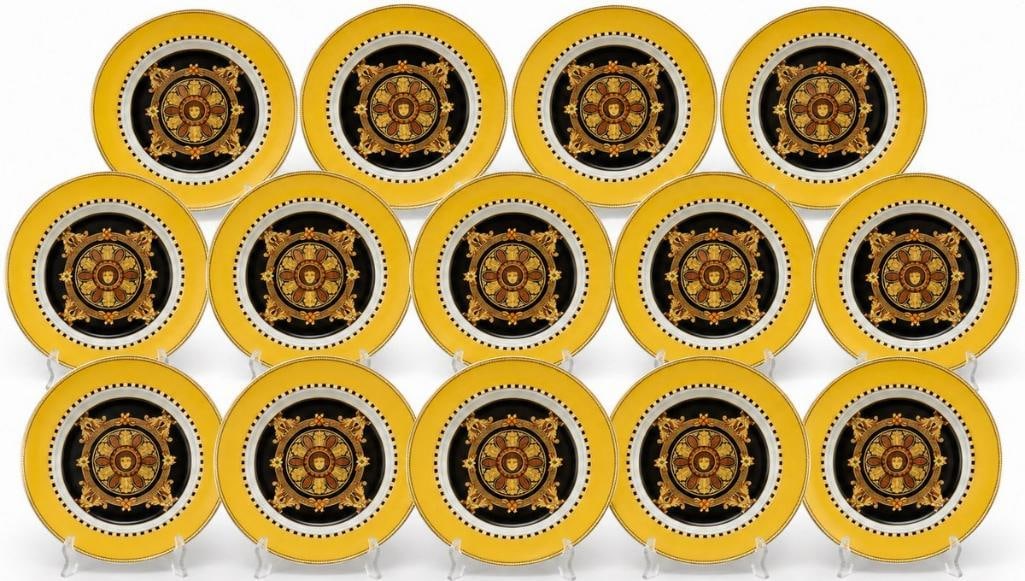Set of 14 Versace by Rosenthal “Barocco” Porcelain Bread and Butter Plates (1 of 5)