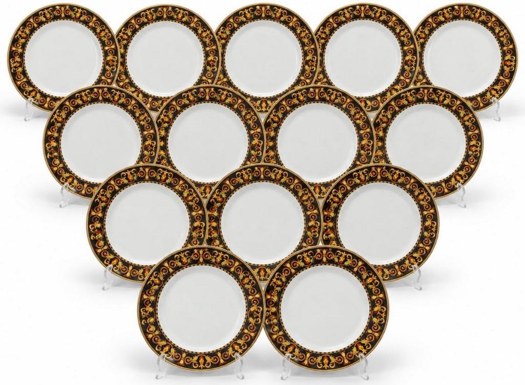 Set of 14 Versace by Rosenthal “Barocco” Porcelain Salad Plates (1 of 4)