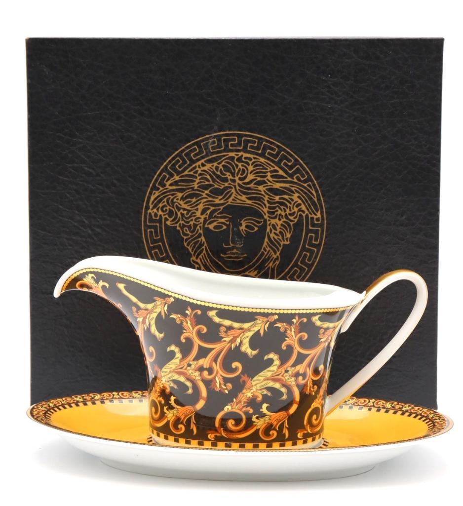 Versace by Rosenthal “Barocco” Porcelain Open Sauce Boat & Underplate (1 of 6)