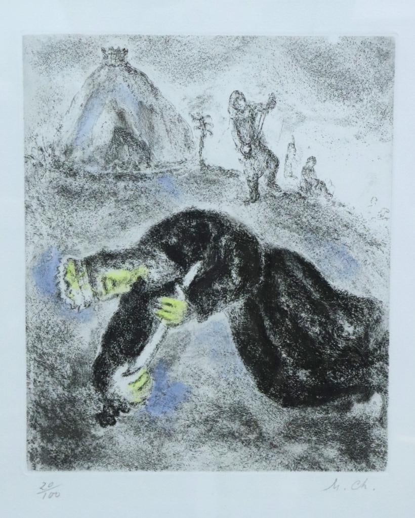 Marc Chagall (French/Russian, 1887–1985) “Death of Saul” Etching (1 of 5)