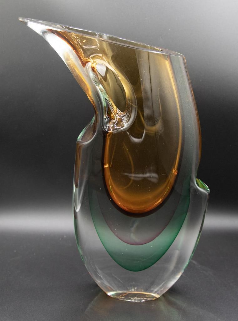Silvano Signoretto Triple Sommerso Murano Glass Abstract Sculpture: Silvano Signoretto (Italian, 1948–2021) Triple Sommerso Abstract Sculpture Murano glass Large-scale abstract Murano glass sculpture executed using the triple sommerso technique, with multiple la